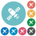 Satellite flat round icons Royalty Free Stock Photo