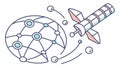 Satellite Global Connectivity Network Concept, vector design Generative AI Royalty Free Stock Photo