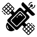 Satellite glyph icon, map and location icon Royalty Free Stock Photo