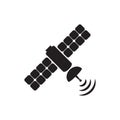 Satellite icon, space satellite symbol isolated.