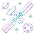 Satellite icon vector in outline style. Navigation, GPS, broadcast sign for web, UI, app Royalty Free Stock Photo