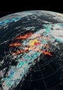 Satellite Image of Intense Weather System Over Earth Royalty Free Stock Photo