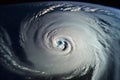 Satellite image of a large hurricane storm