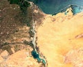 Satellite image of Suez Canal in Egypt Royalty Free Stock Photo