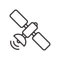 Satellite line icon, space satellite symbol. Royalty Free Stock Photo