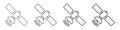 Satellite line icon, space satellite symbol. Royalty Free Stock Photo