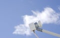 Satellite LNB against sky Royalty Free Stock Photo