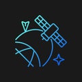 Satellite location in space gradient vector icon for dark theme