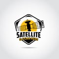 Satellite logo template. complex logo style. Vector illustrator eps.10 Royalty Free Stock Photo