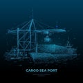 Digital vector illustration of cargo sea port Royalty Free Stock Photo