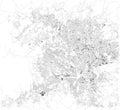 Satellite map of Addis Ababa, it is the capital and largest city of Ethiopia. Africa Royalty Free Stock Photo