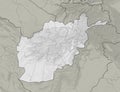 Satellite map of Afghanistan, physical map, reliefs and mountains