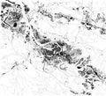 Satellite map of Bilbao, Basque Country, Spain. Map of streets and buildings of the town center