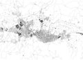 Satellite map of Bursa. Turkey. Map of streets and buildings of the town center. Asia