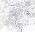 Satellite map of Cairo, it is the capital of Egypt. Map of streets and buildings of the town center. Royalty Free Stock Photo