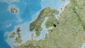 Globe centered on Sweden neighborhood. Satellite map Royalty Free Stock Photo