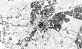 Satellite map of Charlotte, North Carolina, city streets. Usa