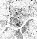 Satellite map of Cincinnati, Ohio, city streets. Usa