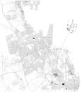 Satellite map of Dammam, Saudi Arabia. Map of streets and buildings of the town center
