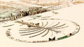 Satellite map of Dubai, United Arab Emirates, city streets. Palaces, buildings.