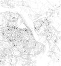 Satellite map of Hanoi, Vietnam, city streets