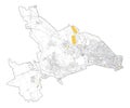 Satellite map of Milan, streets and building of area number 7, municipalities number seven. Italy