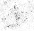 Satellite map of Murcia, Spain. Map of streets and buildings of the town center