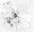 Satellite map of Nashville, Tennessee, Usa, city streets