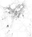 Satellite map of Podgorica, the capital and largest city of Montenegro. City streets