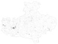 Satellite map of Province of Avellino towns and roads, buildings and connecting roads of surrounding areas. Campania region, Italy