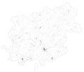 Satellite map of Province of Benevento towns and roads, buildings and connecting roads of surrounding areas. Campania region, Ital