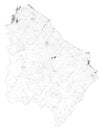 Satellite map of Province of Chieti, towns and roads, buildings and connecting roads of surrounding areas. Abruzzo region, Italy