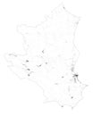 Satellite map of Province of Crotone towns and roads, buildings and connecting roads of surrounding areas. Calabria region, Italy