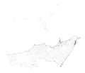 Satellite map of Province of Messina towns and roads, buildings and connecting roads of surrounding areas. Sicily region, Italy Royalty Free Stock Photo