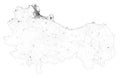 Satellite map of Province of Palermo towns and roads, buildings and connecting roads of surrounding areas. Sicily region, Italy. Royalty Free Stock Photo