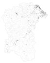 Satellite map of Province of Pescara, towns and roads, buildings and connecting roads of surrounding areas. Abruzzo region, Italy.