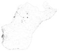 Satellite map of Province of Reggio Calabria towns and roads, buildings and connecting roads. Calabria region. Italy