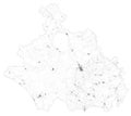 Satellite map of Province of Viterbo towns and roads, buildings and connecting roads of surrounding areas. Lazio region, Italy