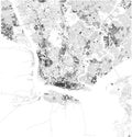 Satellite map of Yangon, Myanmar, city streets