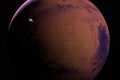 Satellite martian Deimos, Mars II, orbiting around Mars planet. 3d render