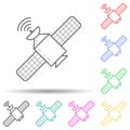 satellite multi color style icon. Simple thin line, outline vector of media icons for ui and ux, website or mobile application