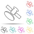 satellite multi color style icon. Simple thin line, outline vector of new technologies icons for ui and ux, website or mobile