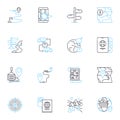 Satellite navigation linear icons set. GPS, Satellites, Navigation, Coordinates, Tracking, Mapping, Global line vector