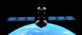 Satellite in orbit 3d rendering,this image elements furnished by NASA