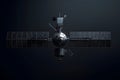 Satellite In Outer Space Equipped With Solar Panels, Showcasing Advanced Aerospace Engineering. Generative AI Royalty Free Stock Photo