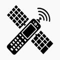 Satellite phone communication solid icon design Royalty Free Stock Photo
