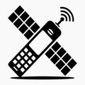 Satellite phone global network solid icon graphic Royalty Free Stock Photo