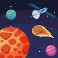 Satellite planets asteroid galaxy astronomy space exploration Royalty Free Stock Photo