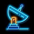 Satellite Radio Antenna neon glow icon illustration Royalty Free Stock Photo