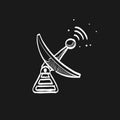 Sketch icon in black - Satellite receiver Royalty Free Stock Photo